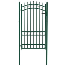 Puerta de valla con picos acero verde 100x175 cm de , Puertas de jardín - Ref: Foro24-146376, Precio: 196,54 €, Descuento: %