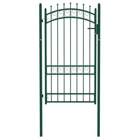 Puerta de valla con picos acero verde 100x175 cm de , Puertas de jardín - Ref: Foro24-146376, Precio: 196,54 €, Descuento: %