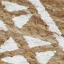 Alfombra de yute tejida a mano con estampado blanco 120 cm de , Alfombras - Ref: Foro24-133693, Precio: 44,14 €, Descuento: %