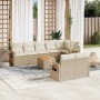 Set de sofás de jardín 9 pzas con cojines ratán sintético beige en Conjuntos de jardín | Comprar online en Foru.es