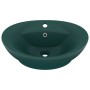 Lavabo lujo con rebosadero cerámica verde oscuro 58,5x39 cm de , Lavabos - Ref: Foro24-146937, Precio: 88,73 €, Descuento: %