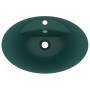 Lavabo lujo con rebosadero cerámica verde oscuro 58,5x39 cm de , Lavabos - Ref: Foro24-146937, Precio: 88,73 €, Descuento: %