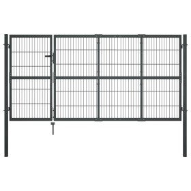 Puerta de valla de jardín con postes acero antracita 350x120 cm de , Puertas de jardín - Ref: Foro24-144400, Precio: 429,78 €...