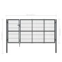 Puerta de valla de jardín con postes acero antracita 350x120 cm de , Puertas de jardín - Ref: Foro24-144400, Precio: 429,78 €...