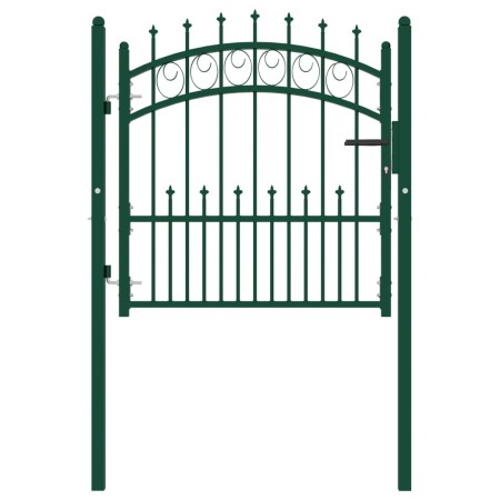 Puerta de valla con picos acero verde 100x100 cm de , Puertas de jardín - Ref: Foro24-146383, Precio: 149,74 €, Descuento: %
