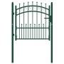 Puerta de valla con picos acero verde 100x100 cm de , Puertas de jardín - Ref: Foro24-146383, Precio: 149,74 €, Descuento: %