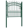 Puerta de valla con picos acero verde 100x100 cm de , Puertas de jardín - Ref: Foro24-146383, Precio: 149,74 €, Descuento: %
