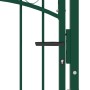 Puerta de valla con picos acero verde 100x100 cm de , Puertas de jardín - Ref: Foro24-146383, Precio: 149,74 €, Descuento: %