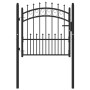 Puerta de valla con picos acero negro 100x100 cm de , Puertas de jardín - Ref: Foro24-146388, Precio: 153,02 €, Descuento: %