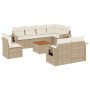 Set de sofás de jardín 9 pzas con cojines ratán sintético beige en Conjuntos de jardín | Comprar online en Foru.es