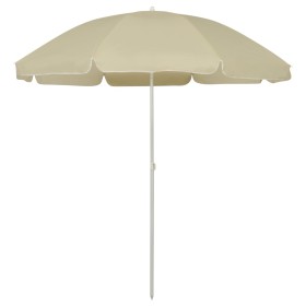 Sombrilla de playa amarillo arena 240 cm de , Sombrillas - Ref: Foro24-314703, Precio: 29,43 €, Descuento: %