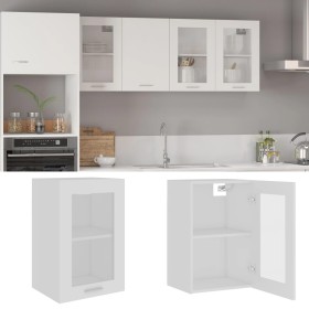Armario colgante vidrio madera ingeniería blanco 40x31x60 cm de vidaXL, Armarios de cocina - Ref: Foro24-802505, Precio: 45,4...