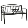 Banco de jardín con mesa acero negro 120 cm de , Bancos de jardín - Ref: Foro24-319584, Precio: 129,18 €, Descuento: %