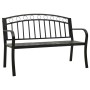 Banco de jardín con mesa acero negro 120 cm de , Bancos de jardín - Ref: Foro24-319584, Precio: 129,18 €, Descuento: %