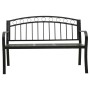 Banco de jardín con mesa acero negro 120 cm de , Bancos de jardín - Ref: Foro24-319584, Precio: 129,18 €, Descuento: %