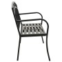 Banco de jardín con mesa acero negro 120 cm de , Bancos de jardín - Ref: Foro24-319584, Precio: 129,18 €, Descuento: %