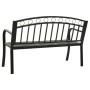 Banco de jardín con mesa acero negro 120 cm de , Bancos de jardín - Ref: Foro24-319584, Precio: 129,18 €, Descuento: %