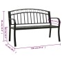 Banco de jardín con mesa acero negro 120 cm de , Bancos de jardín - Ref: Foro24-319584, Precio: 129,18 €, Descuento: %