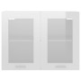 Armario colgante vidrio y madera ingeniería blanco brillo de vidaXL, Armarios de cocina - Ref: Foro24-802534, Precio: 85,41 €...