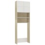 Armario para lavadora blanco y roble Sonoma 64x25,5x190 cm de , Accesorios para lavadoras y secadoras - Ref: Foro24-800032, P...