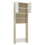 Armario para lavadora blanco y roble Sonoma 64x25,5x190 cm de , Accesorios para lavadoras y secadoras - Ref: Foro24-800032, P...