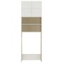 Armario para lavadora blanco y roble Sonoma 64x25,5x190 cm de , Accesorios para lavadoras y secadoras - Ref: Foro24-800032, P...