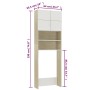 Armario para lavadora blanco y roble Sonoma 64x25,5x190 cm de , Accesorios para lavadoras y secadoras - Ref: Foro24-800032, P...