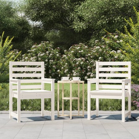 Sillas jardín 2 uds madera maciza pino blanco 60x48x91 cm de , Sillas de jardín - Ref: Foro24-824054, Precio: 157,37 €, Descu...