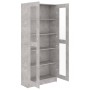 Vitrina de madera de ingeniería gris hormigón 82,5x30,5x185,5cm de vidaXL, Librerías y estanterías - Ref: Foro24-802772, Prec...
