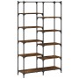 Estantería hierro madera ingeniería roble ahumado 100x32x170 cm de , Librerías y estanterías - Ref: Foro24-832790, Precio: 11...
