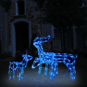 Renos de Navidad de luces 229 LEDs 3 piezas de , Luces de Navidad - Ref: Foro24-328540, Precio: 109,08 €, Descuento: %