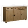 Aparador de madera maciza de pino 134x39x79,5 cm de , Aparadores - Ref: Foro24-325538, Precio: 214,00 €, Descuento: %
