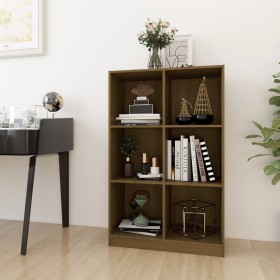 Estantería de madera maciza de pino marrón 70x33x110 cm de , Librerías y estanterías - Ref: Foro24-809957, Precio: 66,94 €, D...
