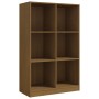 Estantería de madera maciza de pino marrón 70x33x110 cm de , Librerías y estanterías - Ref: Foro24-809957, Precio: 66,94 €, D...