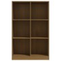 Estantería de madera maciza de pino marrón 70x33x110 cm de , Librerías y estanterías - Ref: Foro24-809957, Precio: 66,94 €, D...