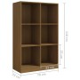 Estantería de madera maciza de pino marrón 70x33x110 cm de , Librerías y estanterías - Ref: Foro24-809957, Precio: 66,94 €, D...