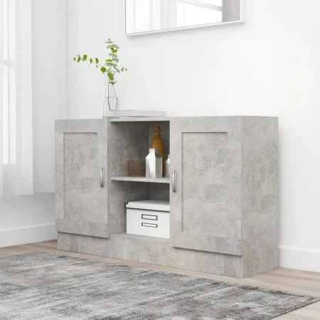 Concrete gray plywood sideboard 120x30.5x70 cm by vidaXL, Sideboards - Ref: Foro24-802781, Price: 89,85 €, Discount: %