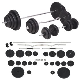 Juego de pesas barra y mancuernas 120 kg de , Peso libre - Ref: Foro24-91406, Precio: 415,53 €, Descuento: %