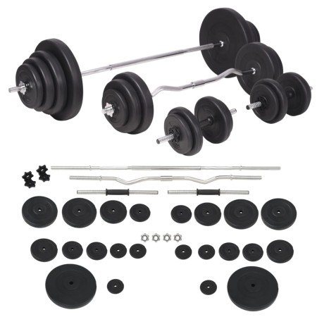 Juego de pesas barra y mancuernas 120 kg de , Peso libre - Ref: Foro24-91406, Precio: 415,53 €, Descuento: %