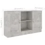 Concrete gray plywood sideboard 120x30.5x70 cm by vidaXL, Sideboards - Ref: Foro24-802781, Price: 89,85 €, Discount: %