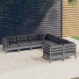 Muebles de jardín 8 pzas y cojines gris madera maciza de pino de vidaXL, Conjuntos de jardín - Ref: Foro24-3096973, Precio: 6...
