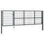 Puerta de valla de jardín con postes acero antracita 350x100 cm de , Puertas de jardín - Ref: Foro24-144399, Precio: 327,06 €...