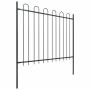 Valla de jardín con puntas de aro acero negro 1,8 m de , Paneles de vallas - Ref: Foro24-144932, Precio: 68,37 €, Descuento: %
