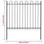 Valla de jardín con puntas de aro acero negro 1,8 m de , Paneles de vallas - Ref: Foro24-144932, Precio: 68,37 €, Descuento: %