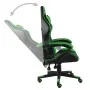 Silla gaming de cuero sintético negro y verde de vidaXL, Sillas de oficina - Ref: Foro24-20521, Precio: 121,58 €, Descuento: %