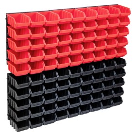 Kit de cajas de almacenaje 96 pzas paneles de pared rojo negro de , Armarios para herramientas - Ref: Foro24-150807, Precio: ...
