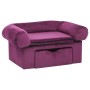 Sofá para perros con cajón felpa borgoña 75x50x38 cm de , Camas para perros - Ref: Foro24-171081, Precio: 112,08 €, Descuento: %