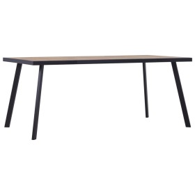 Mesa de comedor de MDF color madera clara y negro 200x100x75 cm de , Mesas de cocina y de comedor - Ref: Foro24-281871, Preci...