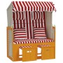 Silla Strandkorb con cojines ratán sintético madera rojo blanco de , Tumbonas - Ref: Foro24-318665, Precio: 320,57 €, Descuen...