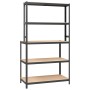 Mesa de trabajo con estantes 5 niveles madera y acero antracita de , Estanterías industriales - Ref: Foro24-152877, Precio: 8...